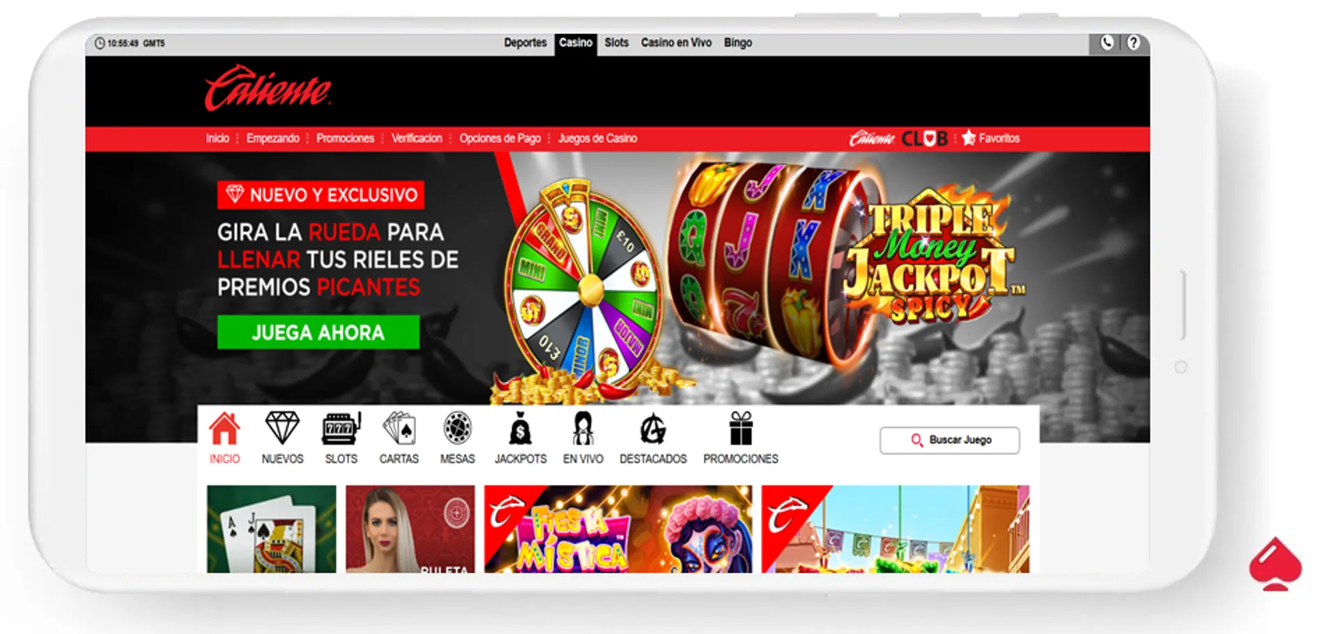 En Caliente.mx se puede jugar con dinero real