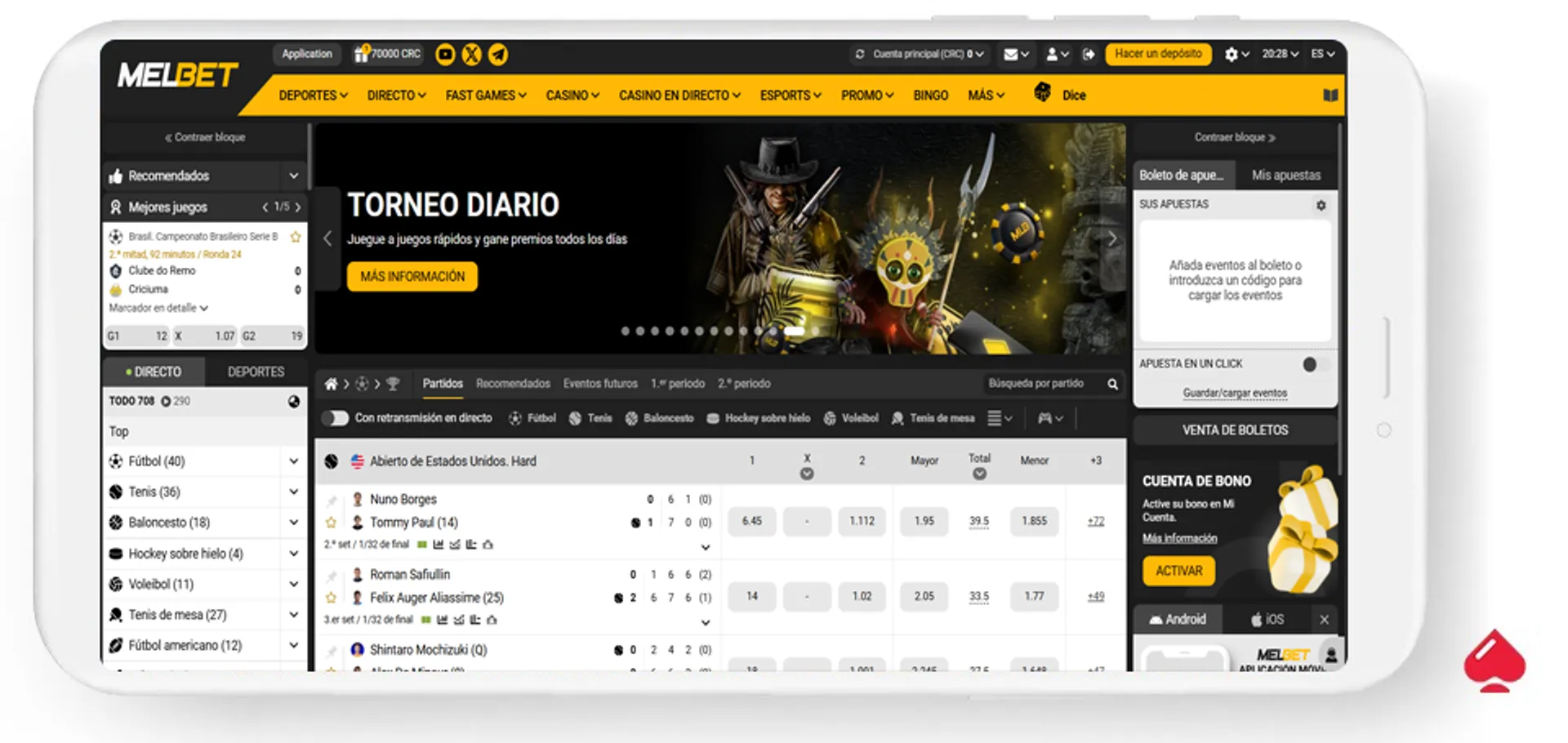 Melbet acepta jugadores de Costa Rica
