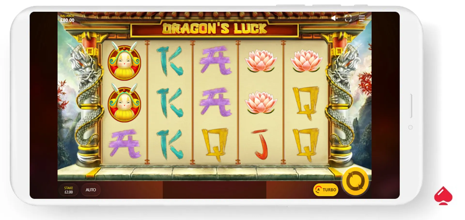 Así luce la slot Dragon's Luck desde un teléfono móvil