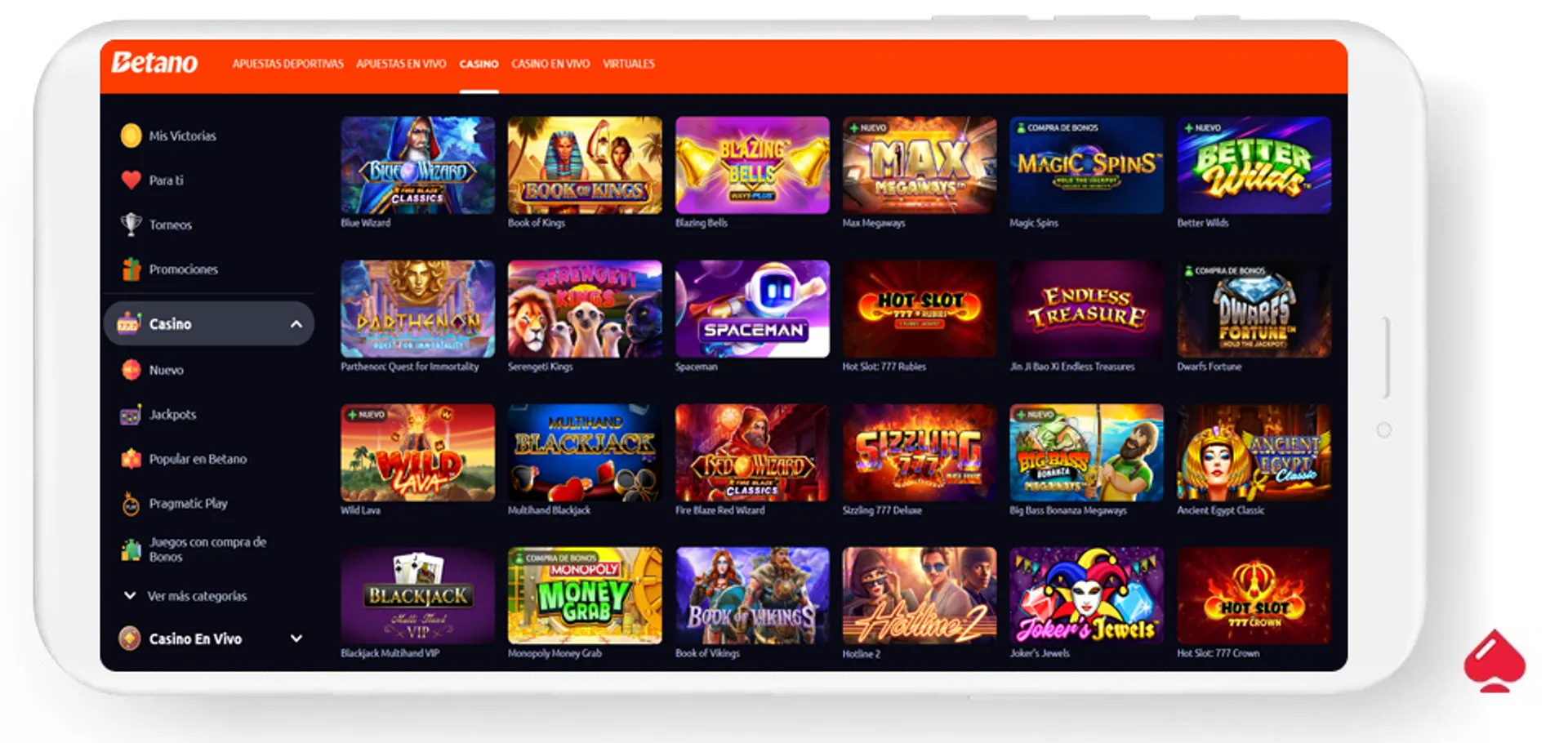 Catálogo de slots con alto RTP en Betano