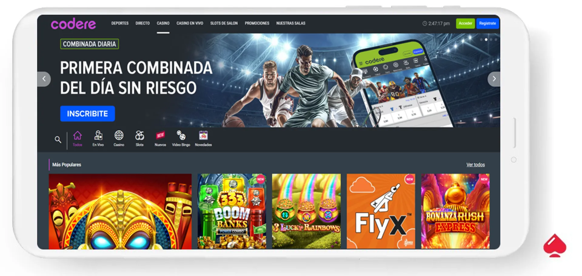 El casino Codere acepta Mercado Pago