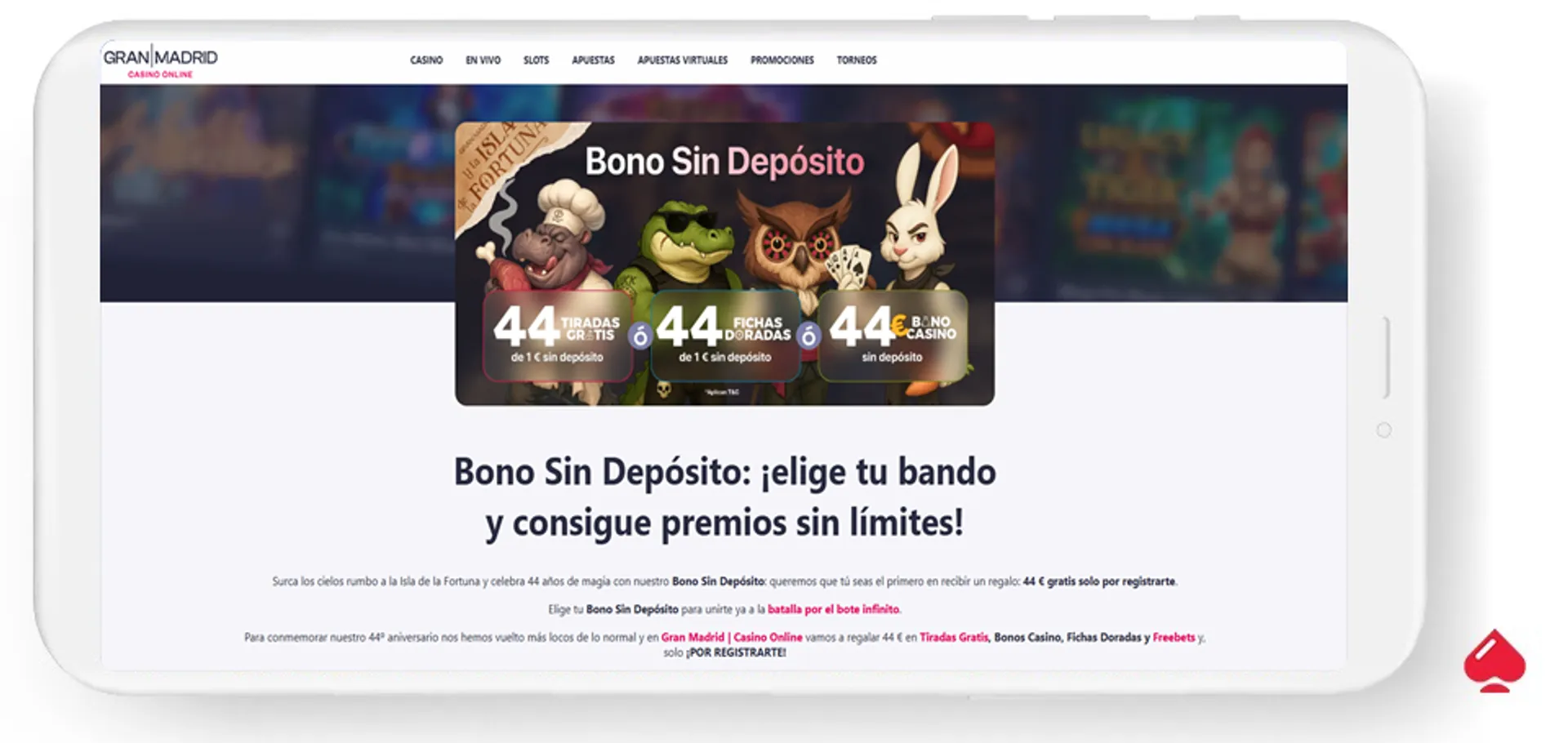 El casino Gran Madrid ofrece un bono sin depósito en España