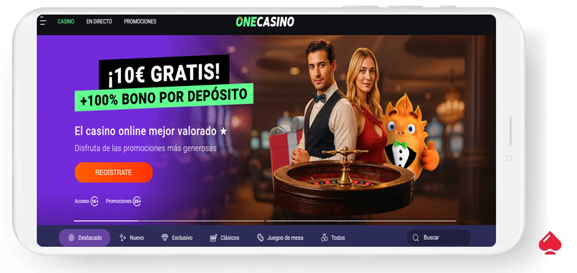 One Casino ofrece un bono de 10 euros sin depósito en España