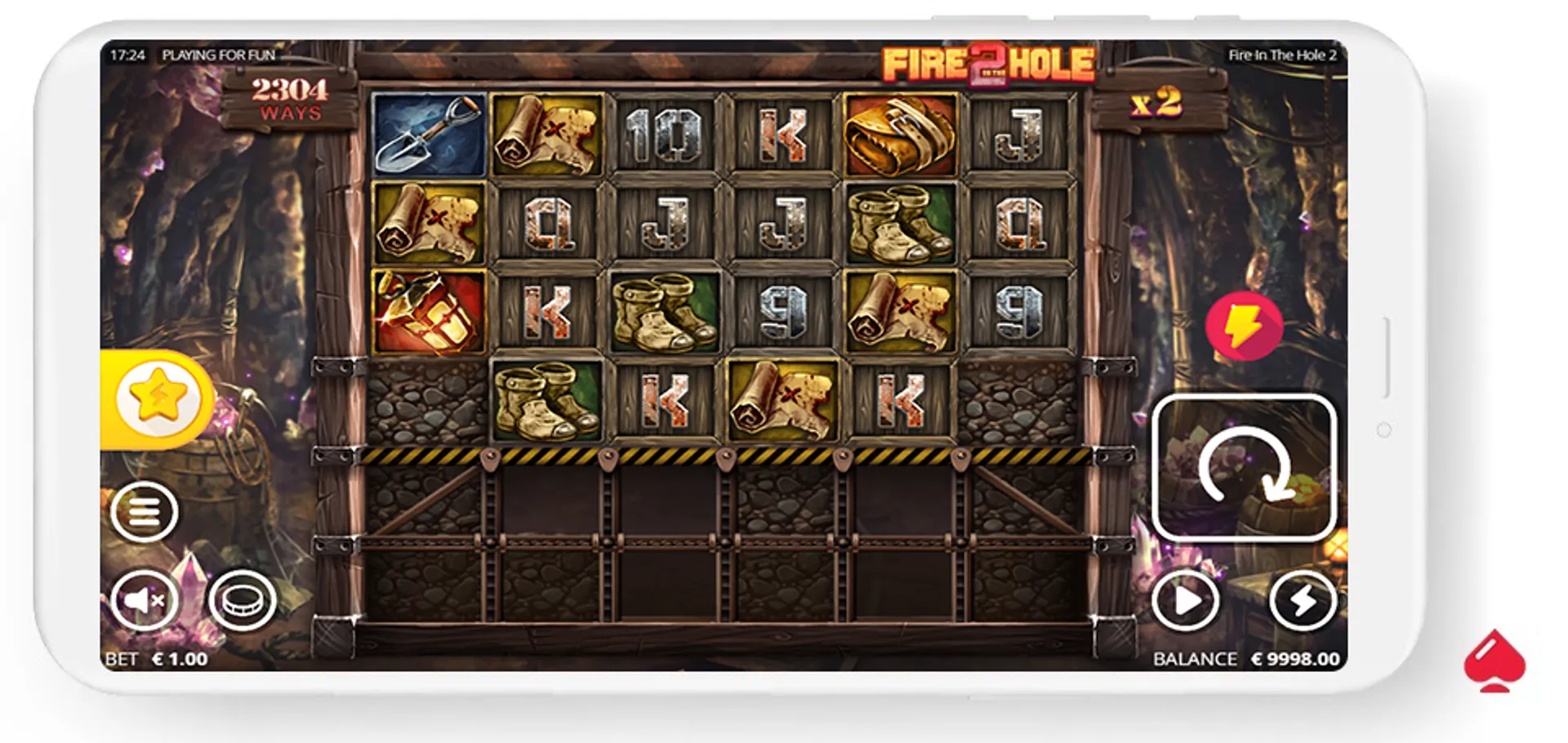 Captura del juego base de la slot Fire in the Hole 2 de Nolimit City