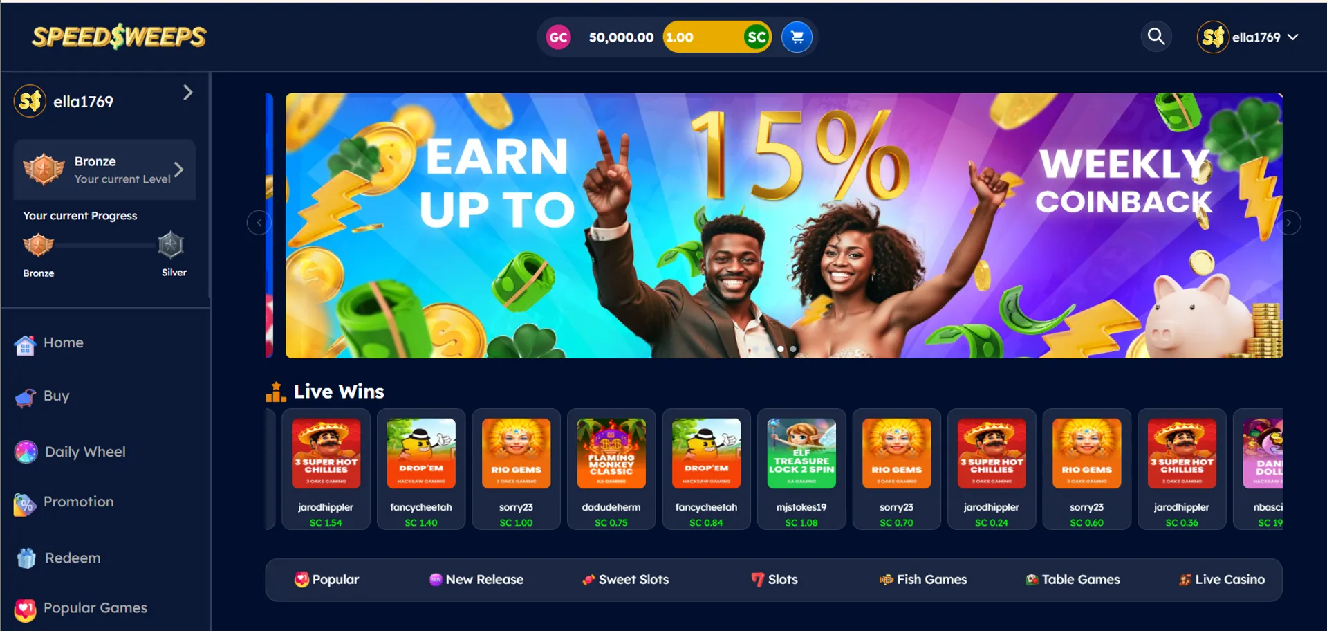 SpeedSweeps casino welcome bonus