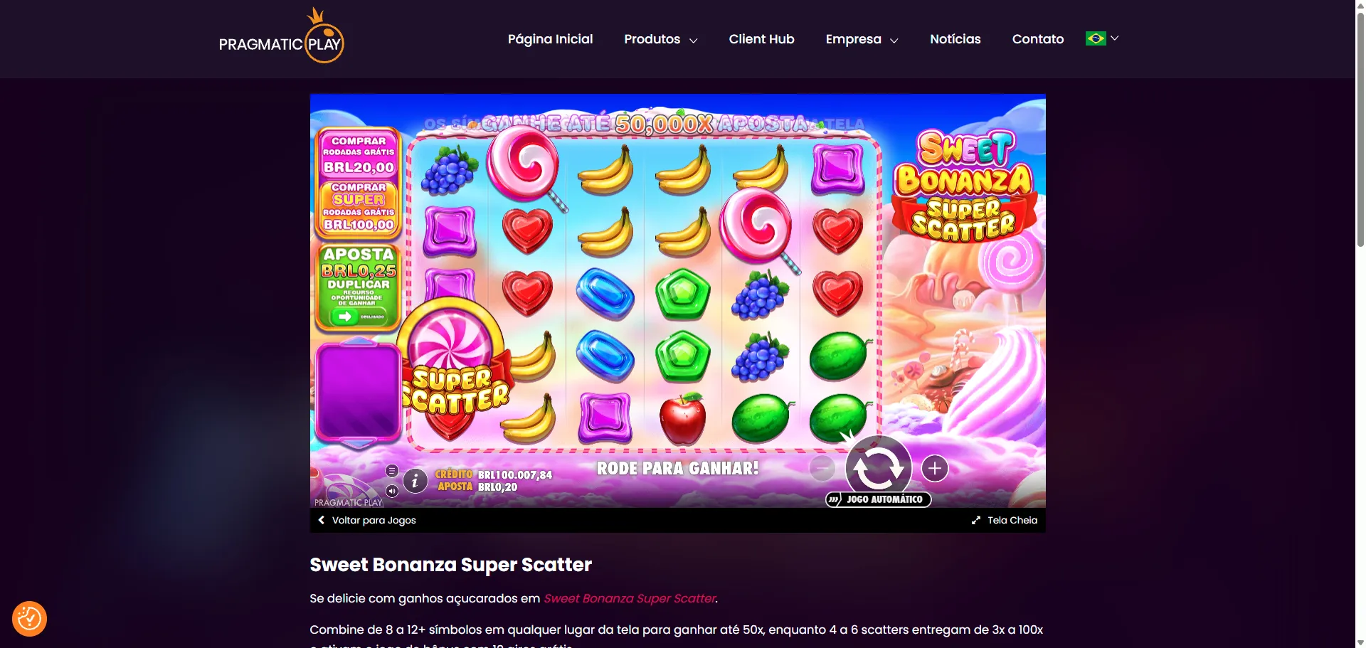 símbolo Super Scatter no novo Sweet Bonanza