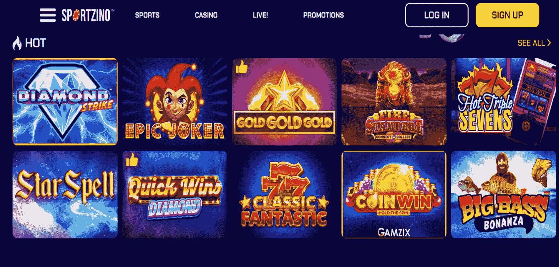 Sportzino Casino Games