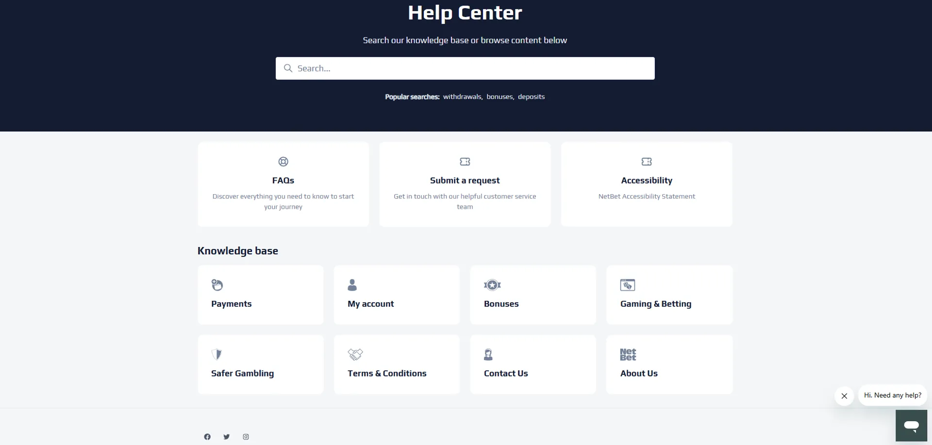 Customer support options for UK players