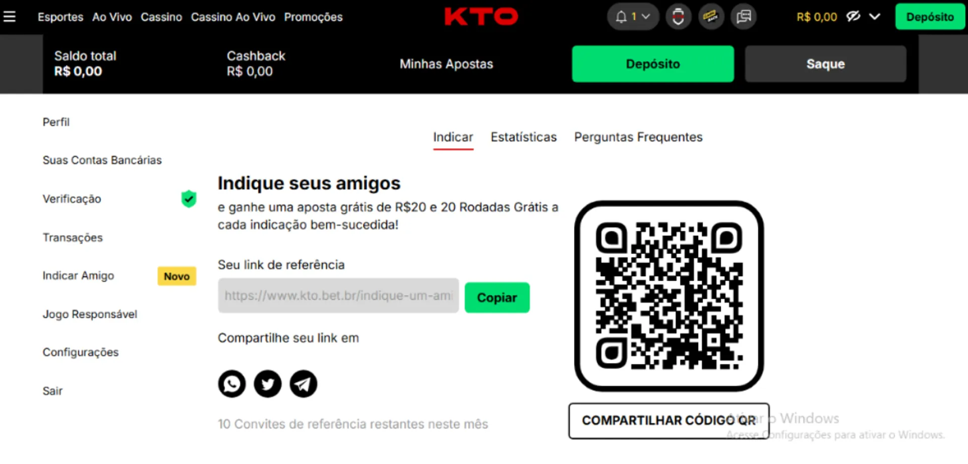 indique um amigo e ganhe no kto