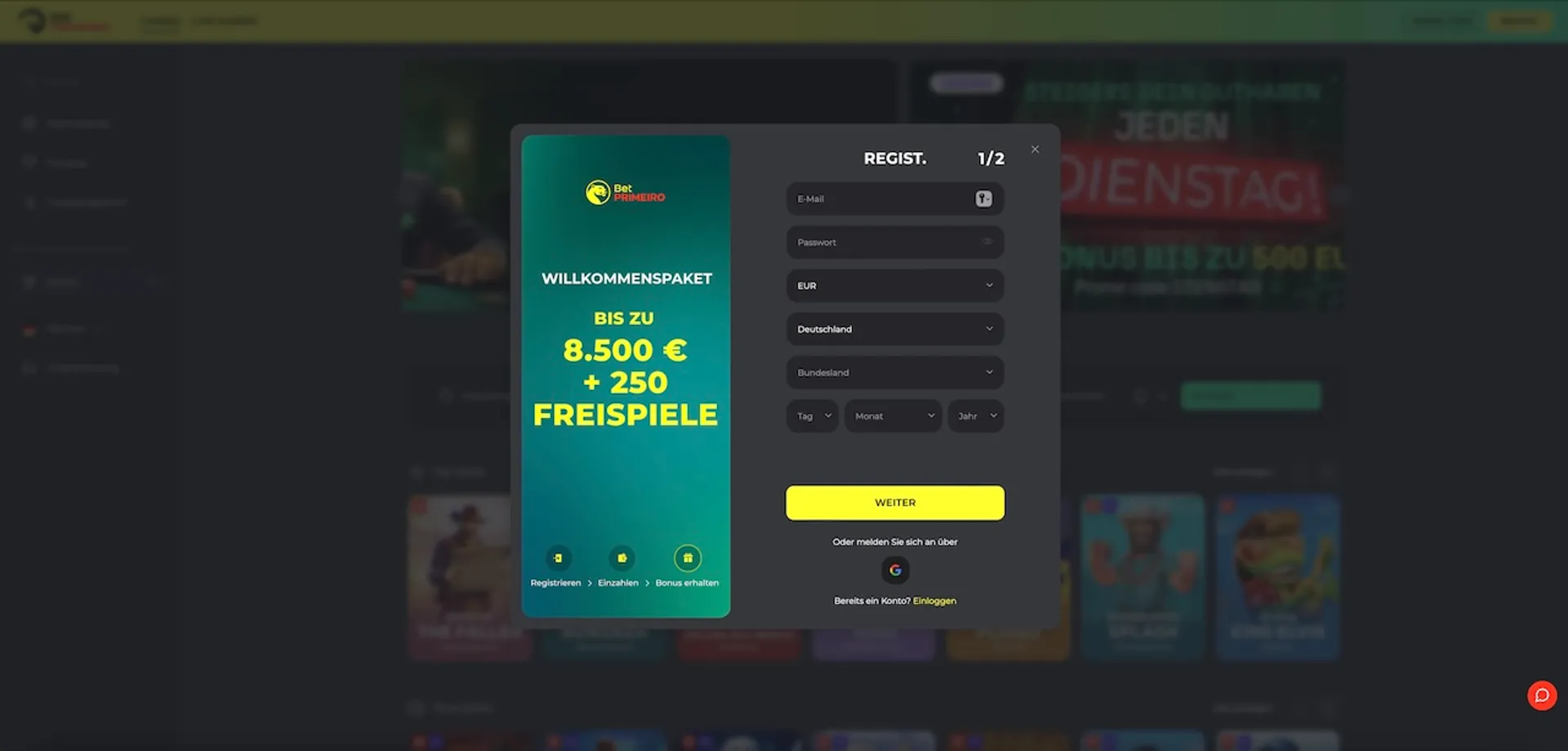 Betprimeiro casino registrierung