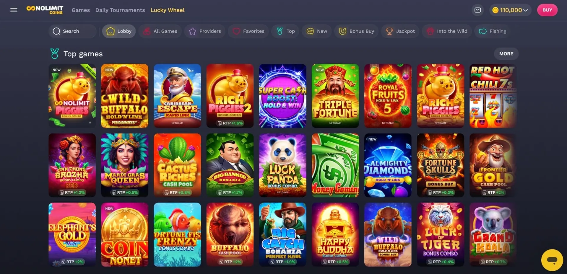 NoLimitCoins casino top games