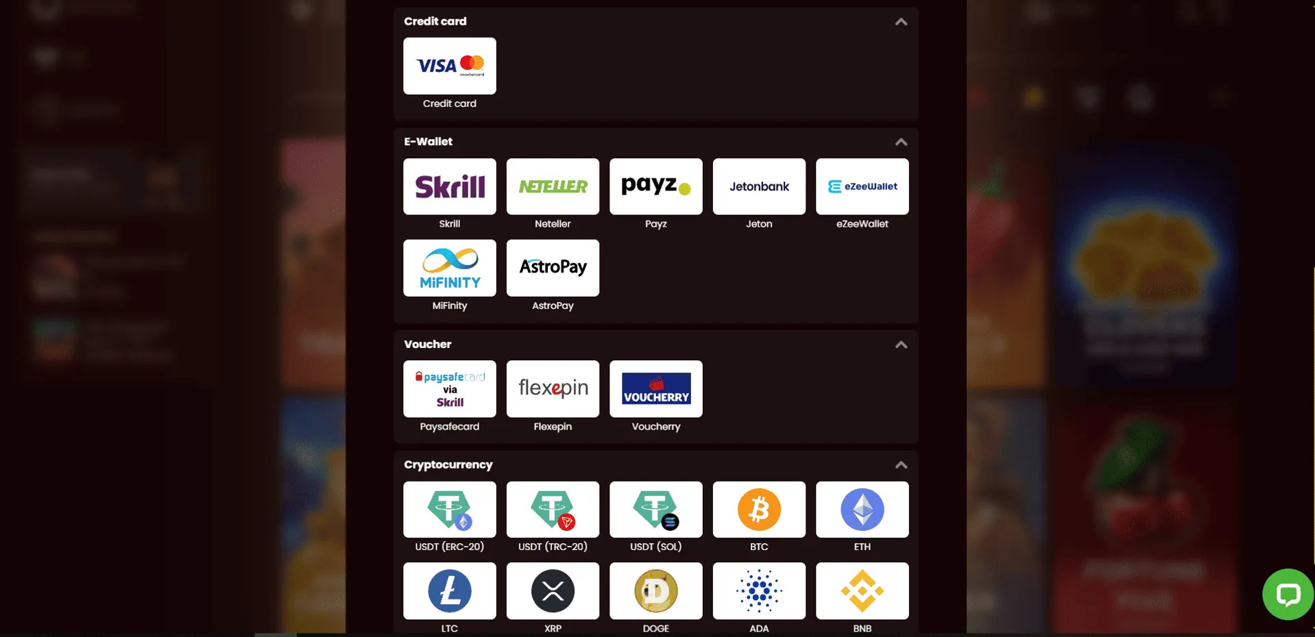 Dragonslots casino payment method