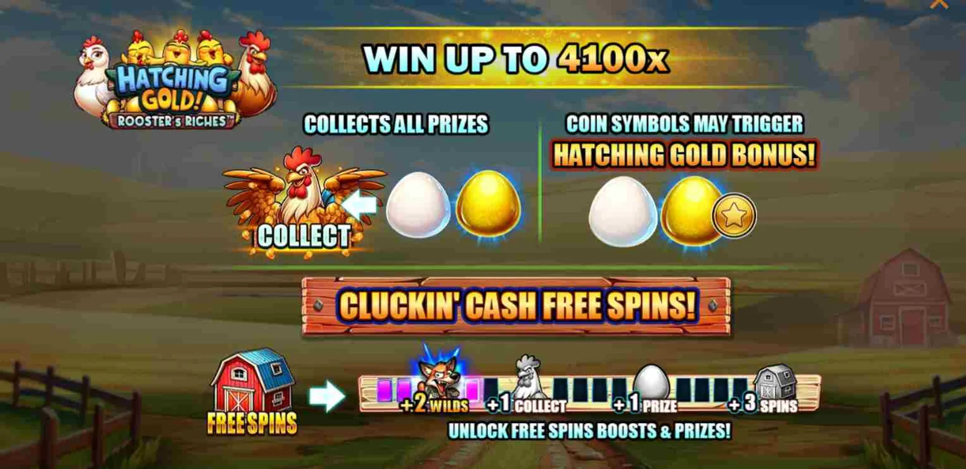 Hatching Gold! Rooster’s Riches Paytable