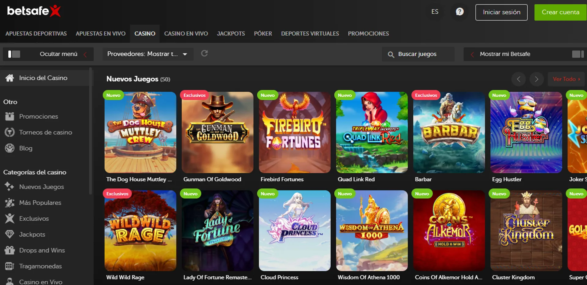 Betsafe tiene más de 5000 juegos de tragamonedas