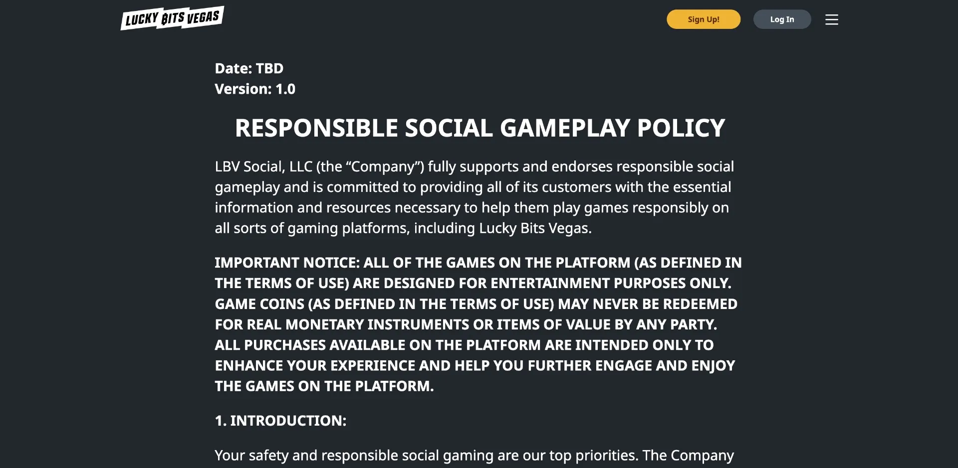 Responsible gambling tools at Lucky Bits Vegas