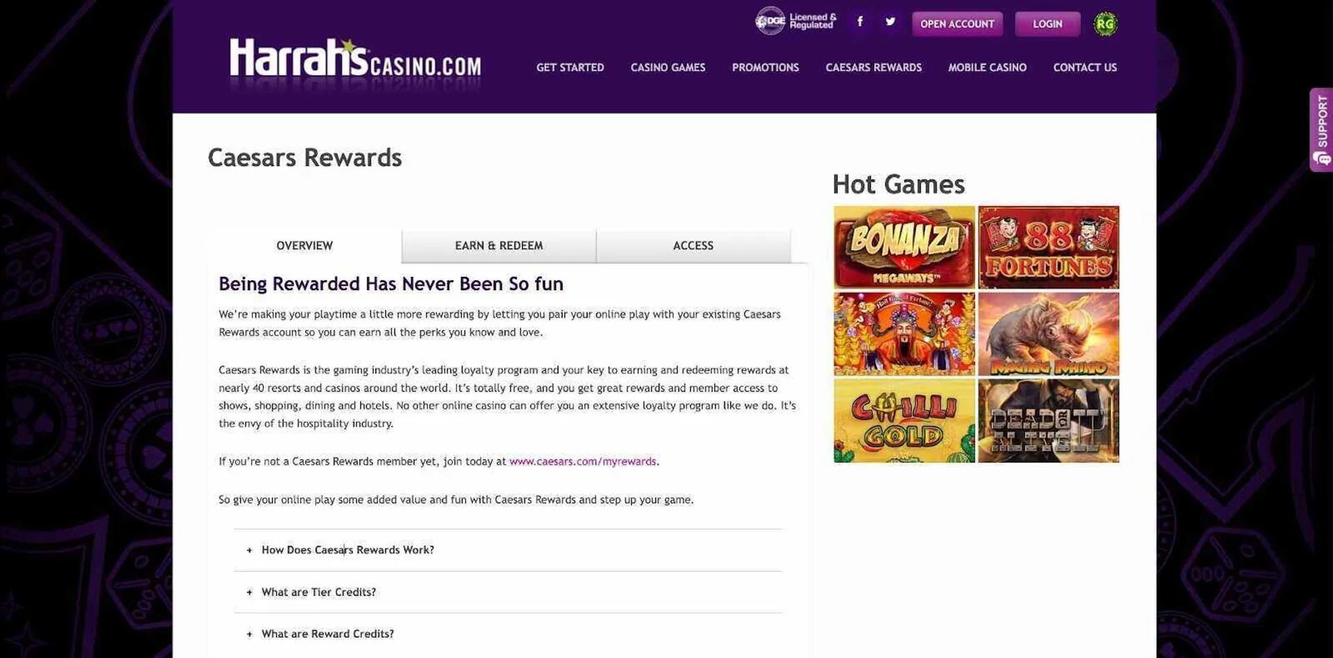 Harrah's casino unique features