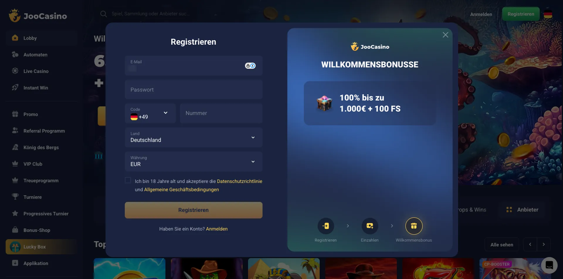 Joo Casino Willkommensbonus