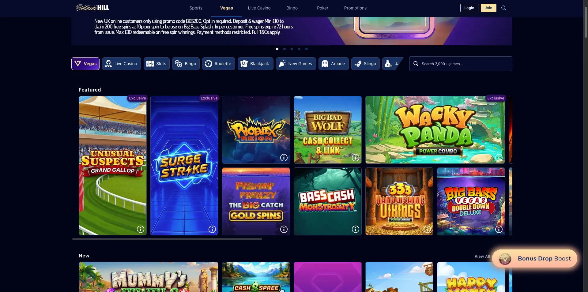 Online slots at William Hill