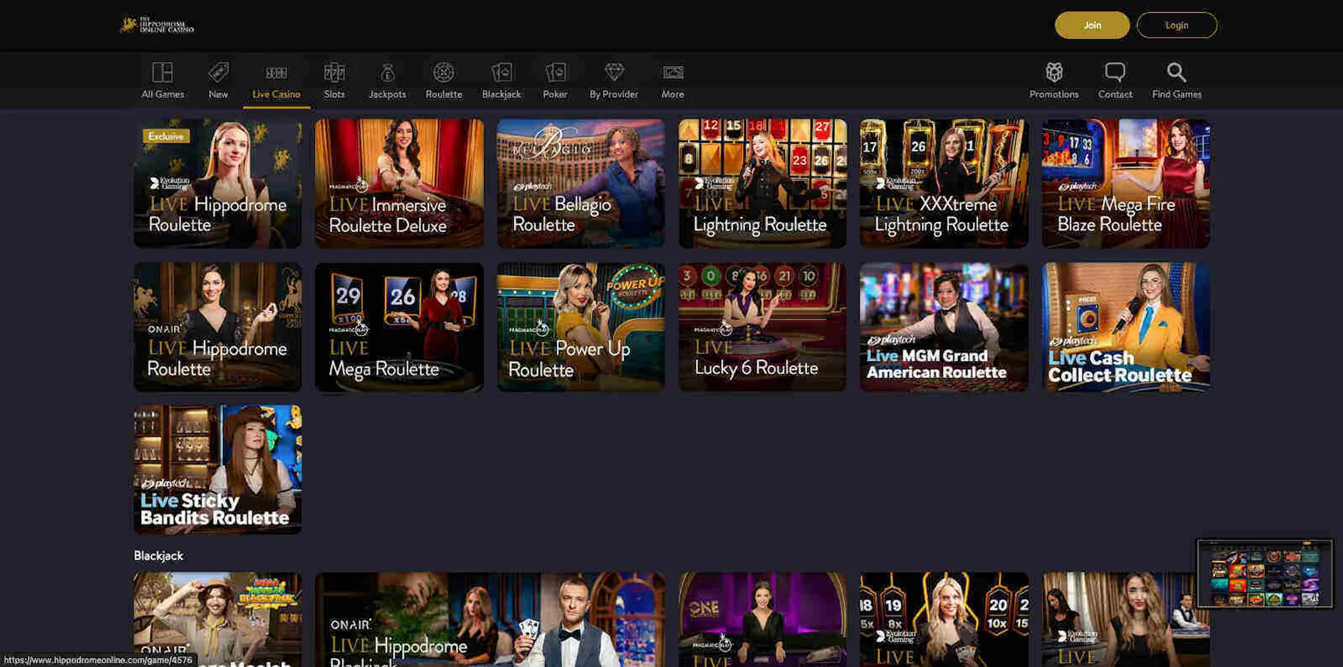 Hippodrome Casino live casino tables