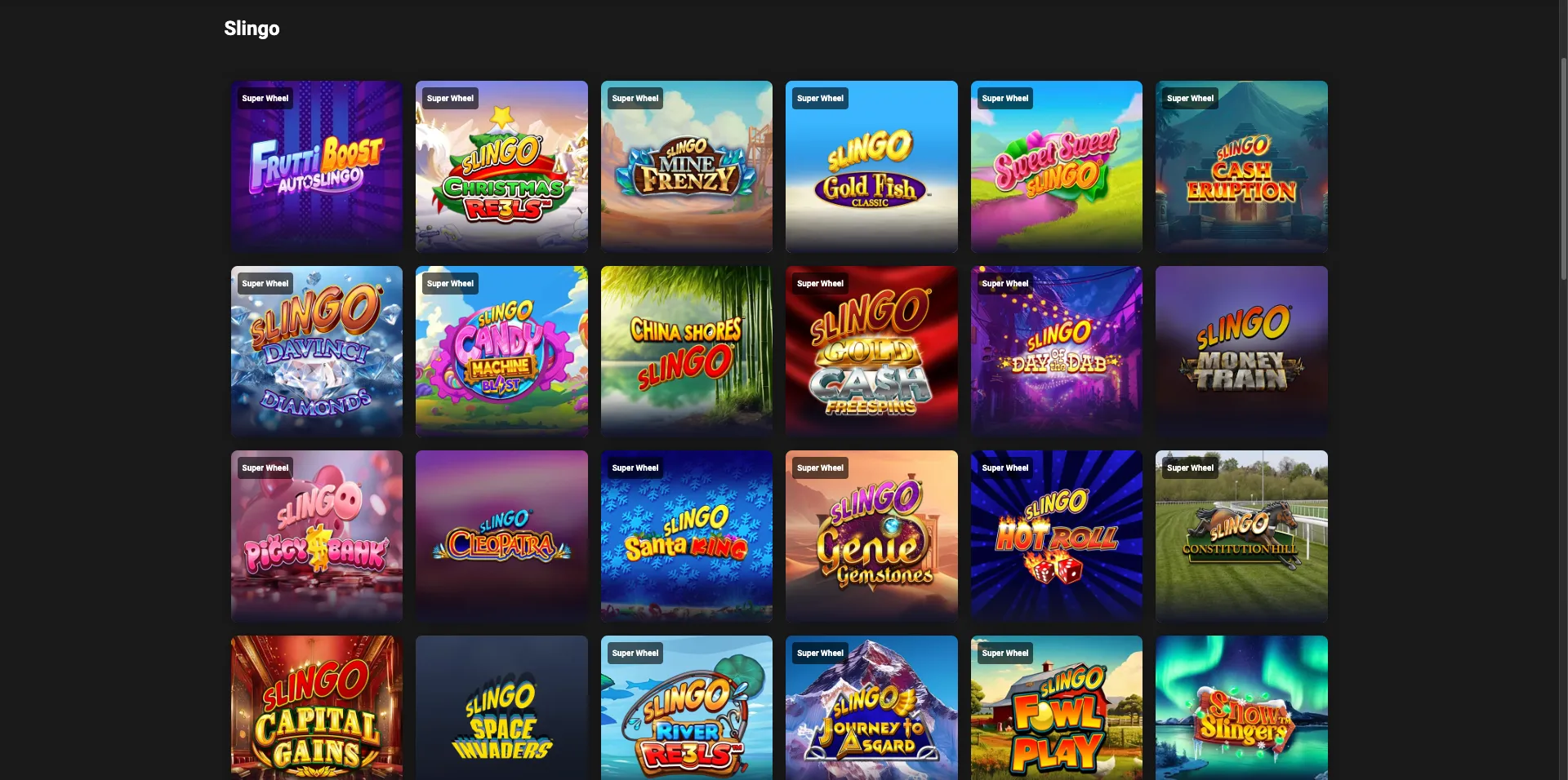 Exclusive Games and Slingo