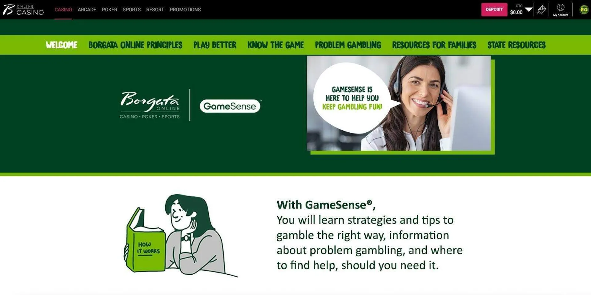 Responsible gambling tools at Borgata casino