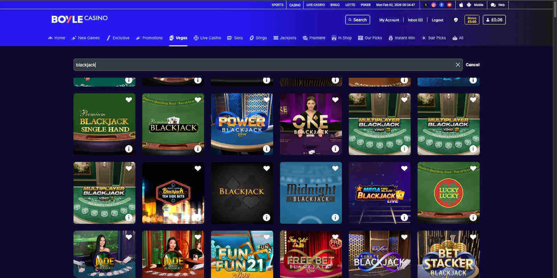 BoyleSports table games