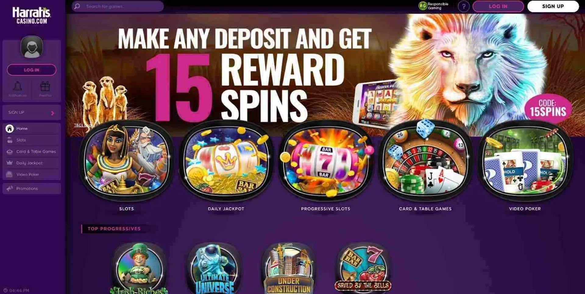 Games at Harrah's casino