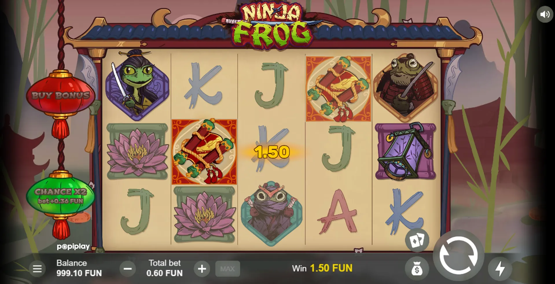 Bonus en Ninja Frog Slot