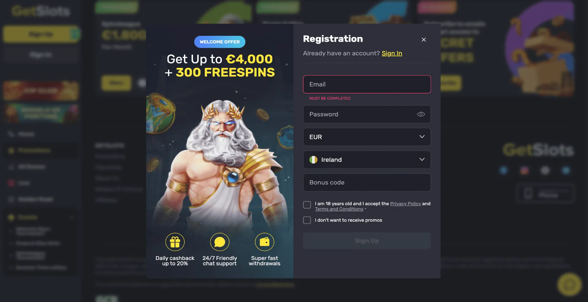 GetSlots casino