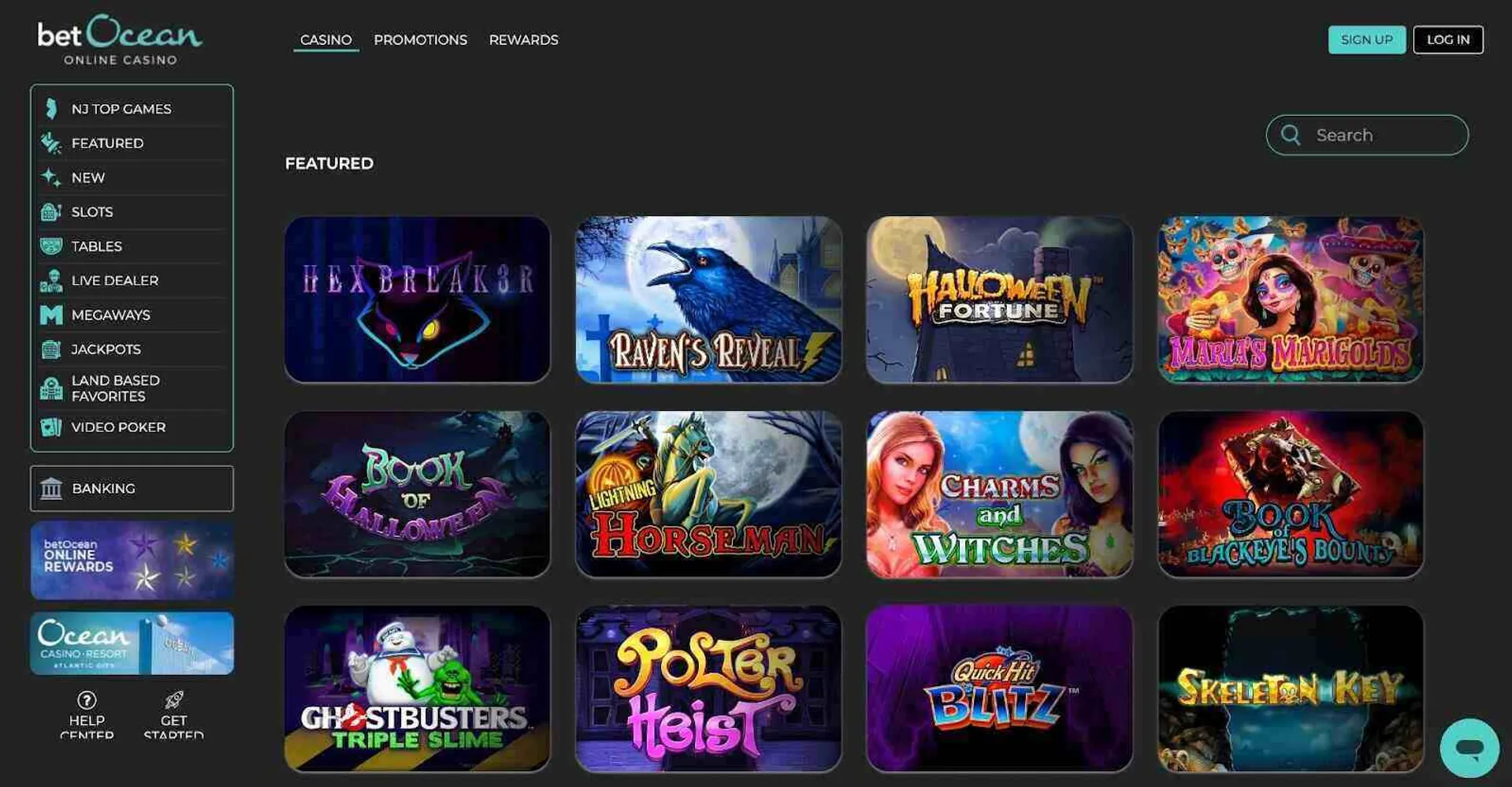 Games at Ocean casino