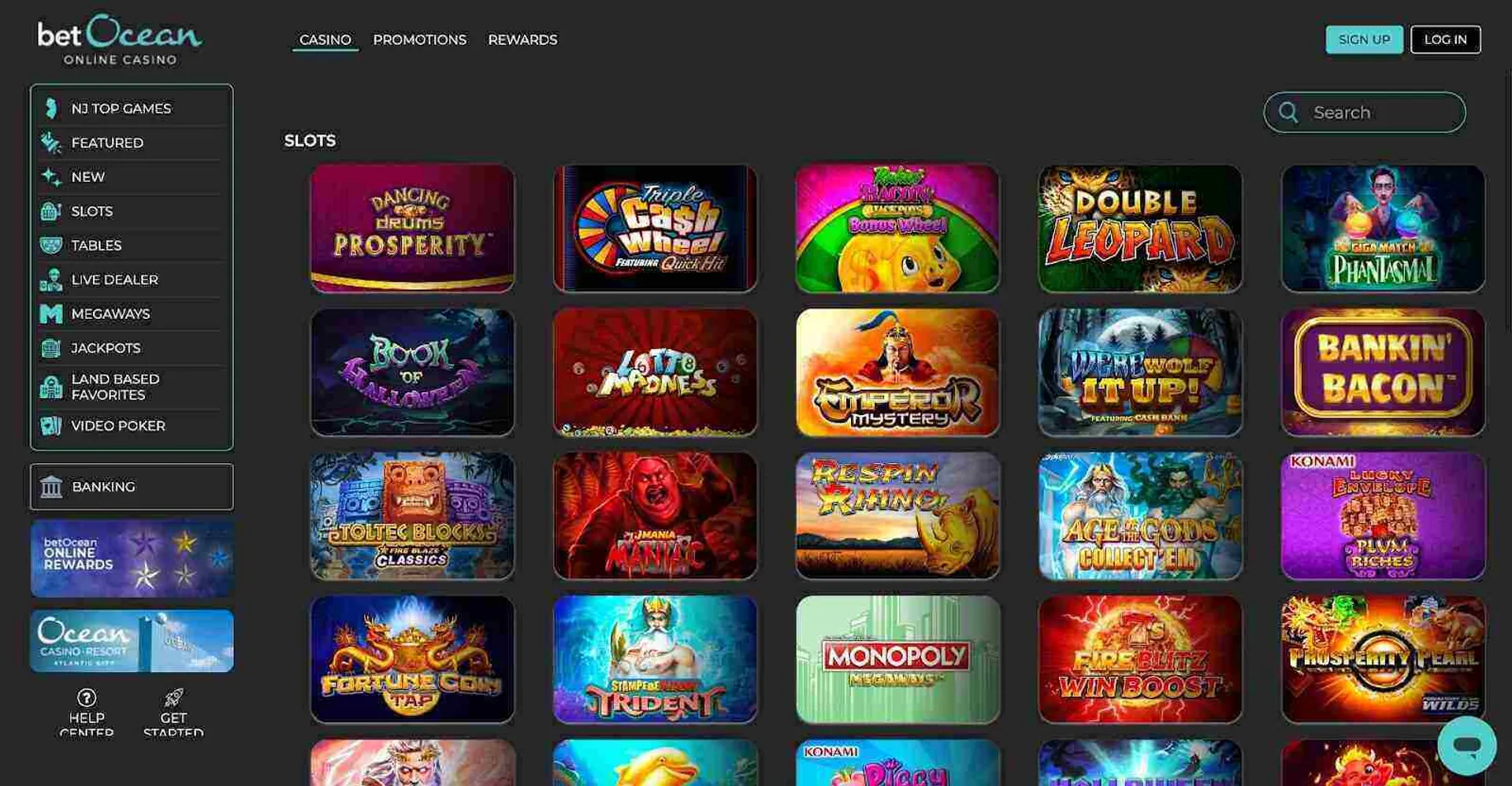 Online slots at betOcean