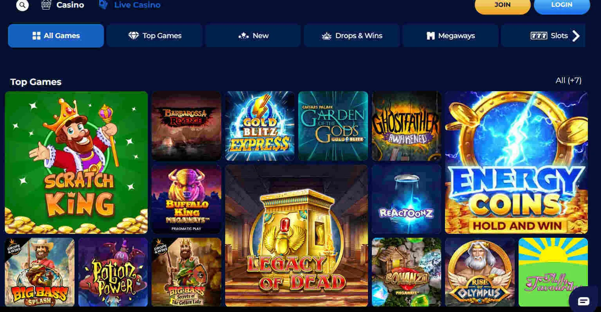 Games and software providers at Winomania Casino