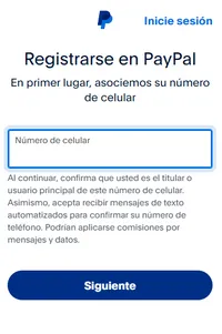 Registro fácil en PayPal