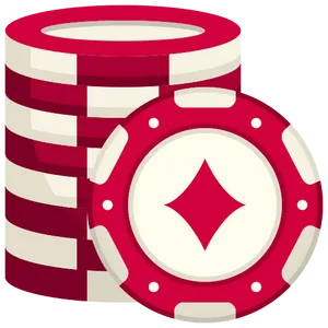 Casino chips in het rood