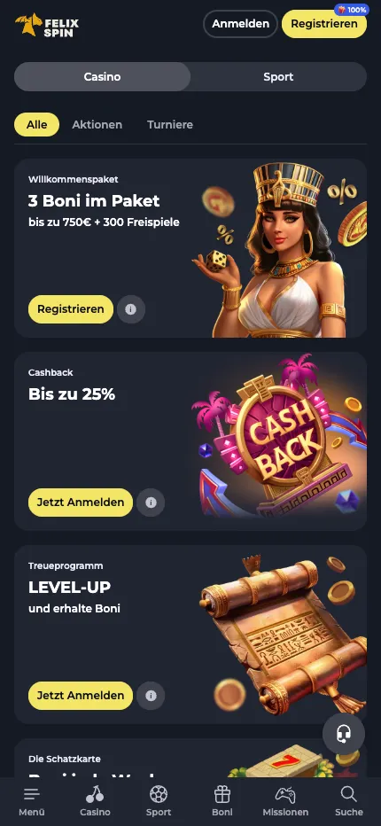 Felixspin Casino Bonus