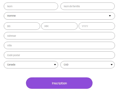 Fournissez vos coordonnées personnelles