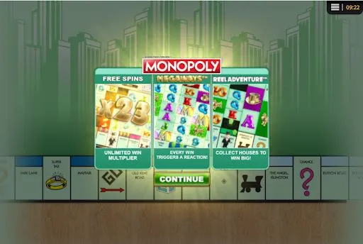 Mécaniques de jeu sur monopoly megaways