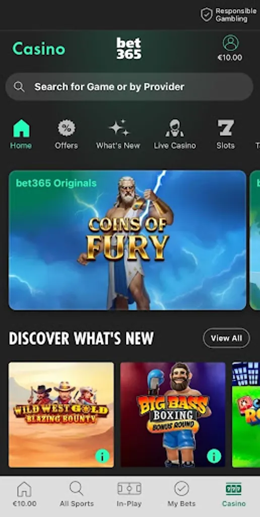 bet365 mobile interface