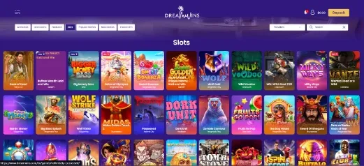 Spinning DreamWins slot reels