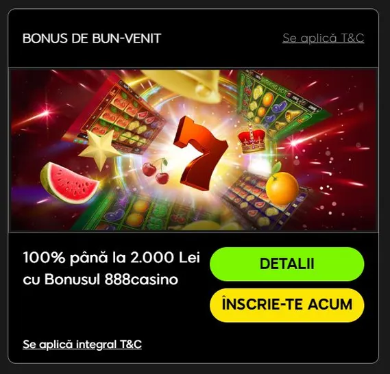 888 Casino Ro Bonus De Bun Venit