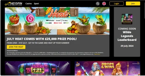 HeySpin Casino bonuses and offers