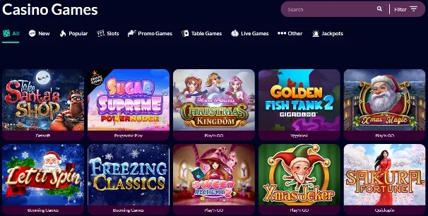 Games available at Kahuna Casino