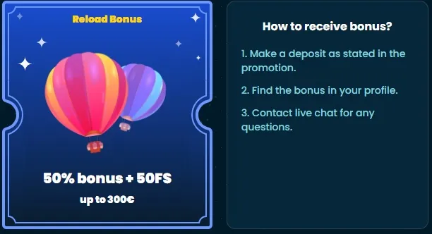 Rollino Casino reload bonus