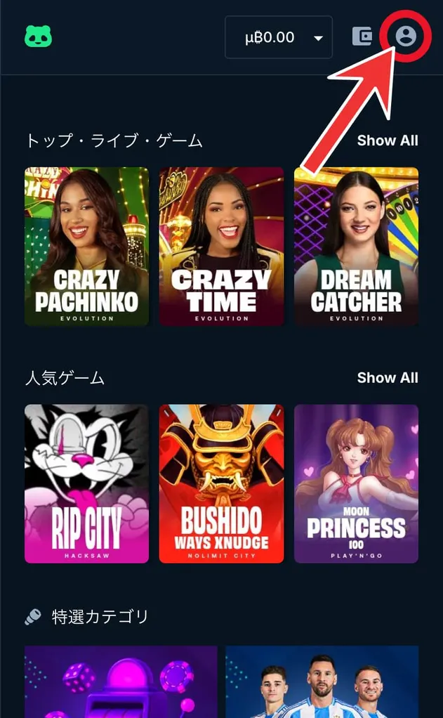ベットパンダの入金手順