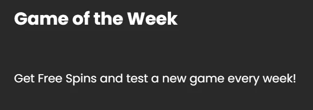 Game of the week promotion