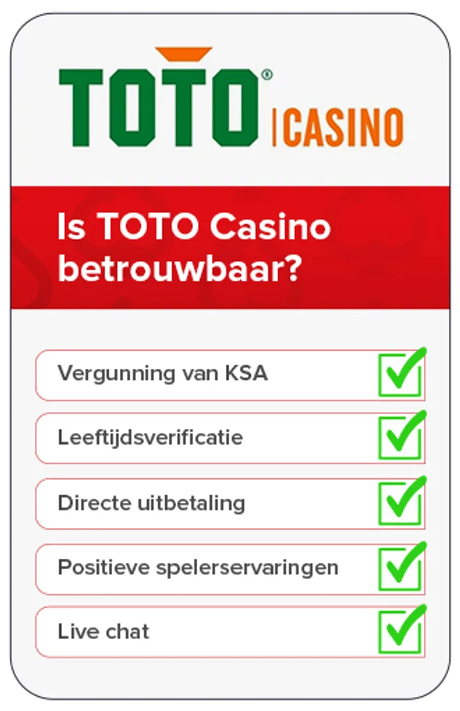 Is TOTO een betrouwbaar casino?