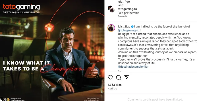 Totogaming Romania Luis Figo Ambasador