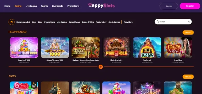 HappySlots recommended games