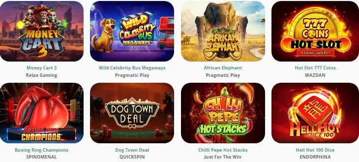 Jeux disponibles au Moi Casino