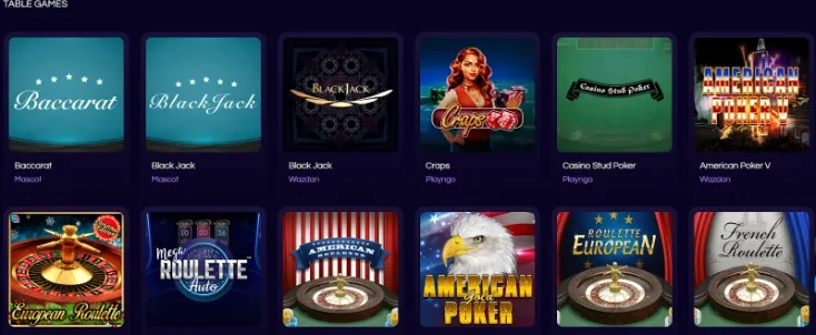 FuturePlay Casino table games